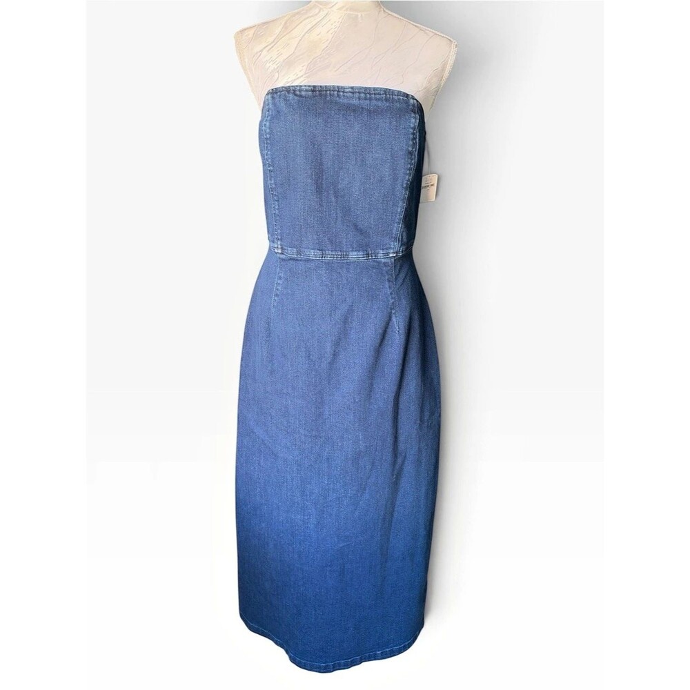 Gap Strapless Denim Midi Dress Size 12 NWT